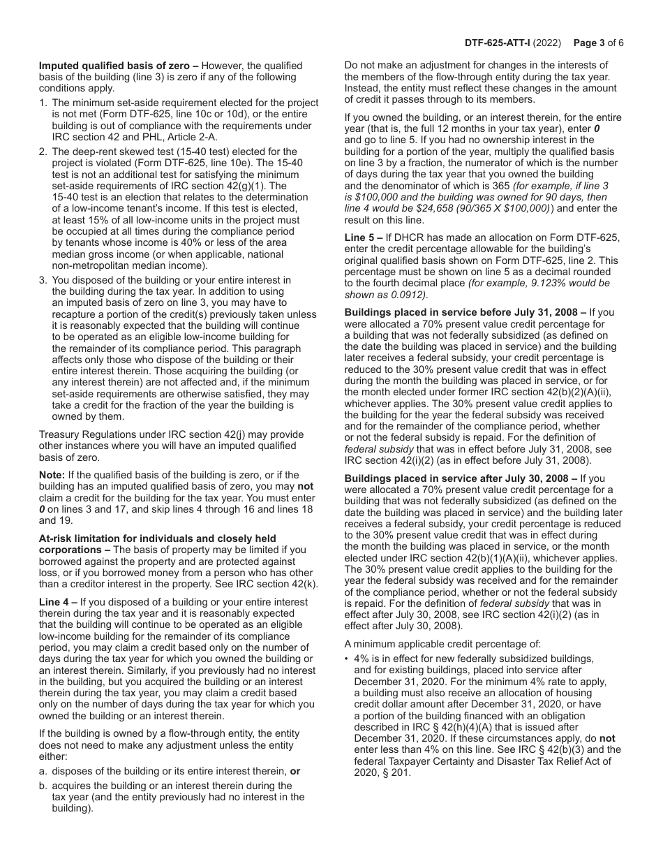 Instructions for Form DTF-625-ATT Low-Income Housing Credit Annual Statement - New York, Page 3