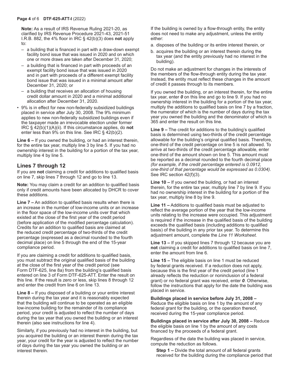 Instructions for Form DTF-625-ATT Low-Income Housing Credit Annual Statement - New York, Page 4
