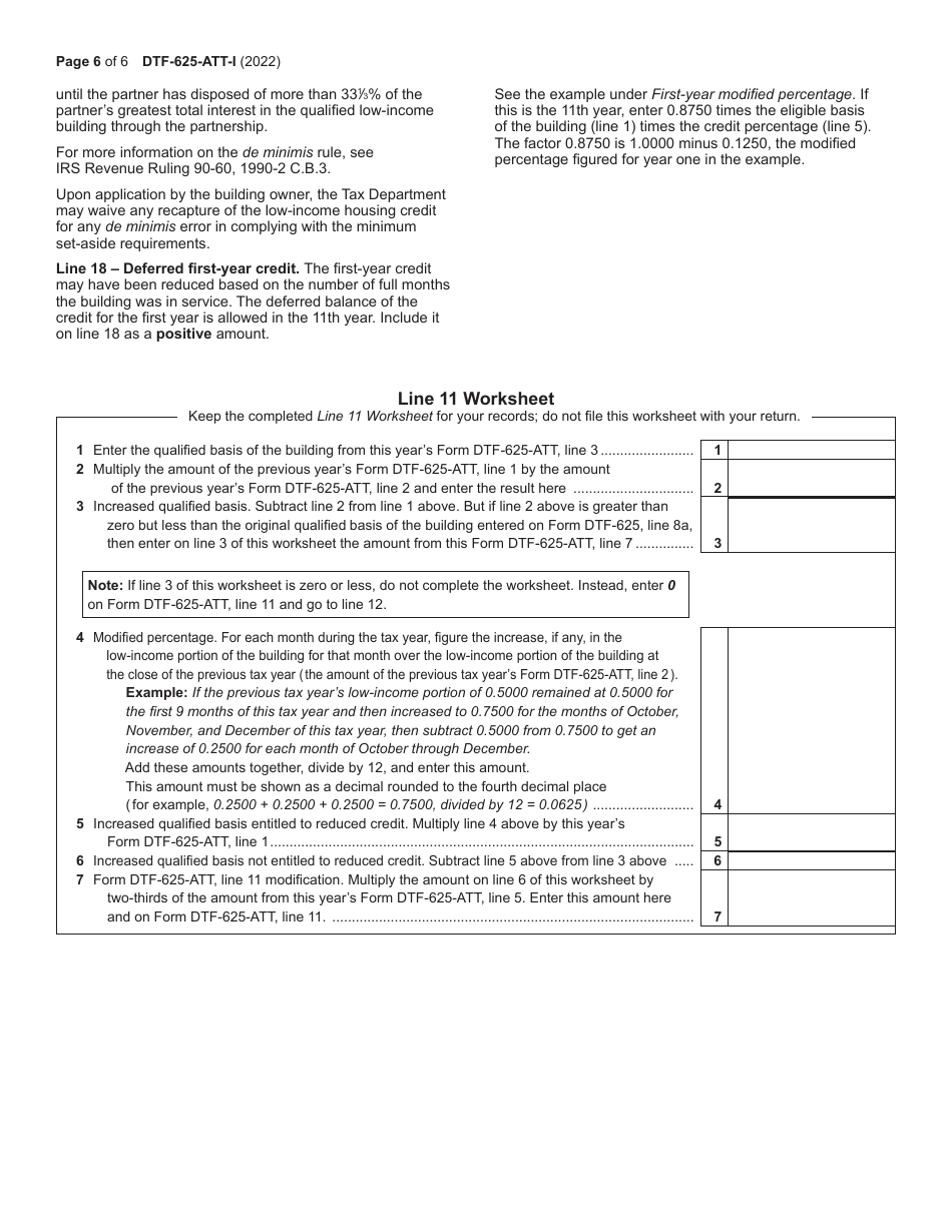Instructions for Form DTF-625-ATT Low-Income Housing Credit Annual Statement - New York, Page 6