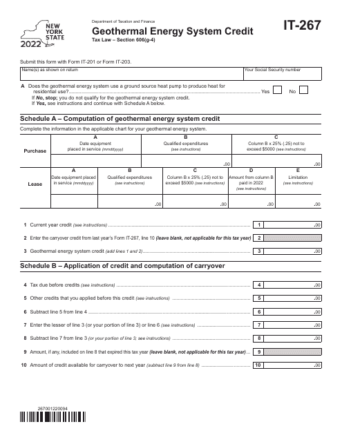 Form IT-267 2022 Printable Pdf