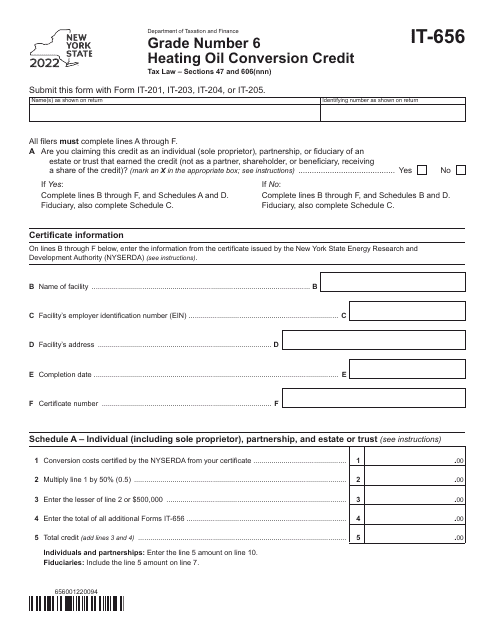 Form IT-656 2022 Printable Pdf