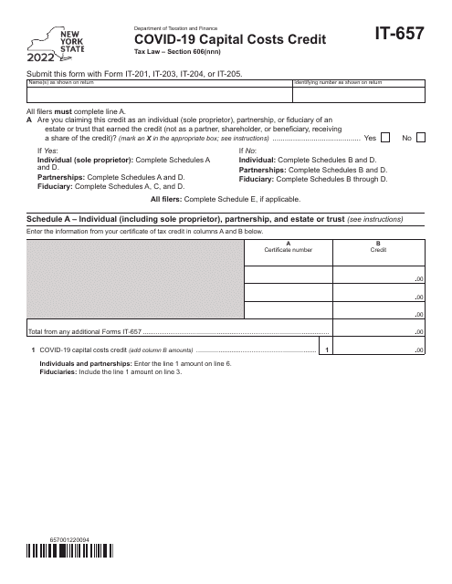 Form IT-657 2022 Printable Pdf