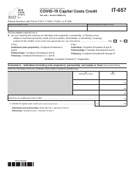 Form IT-657 Covid-19 Capital Costs Credit - New York