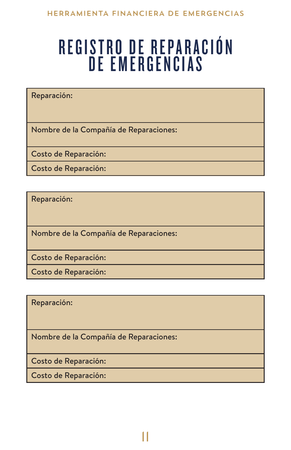Financiera De Emergencias Juego De Herramientas - Florida (Spanish), Page 12