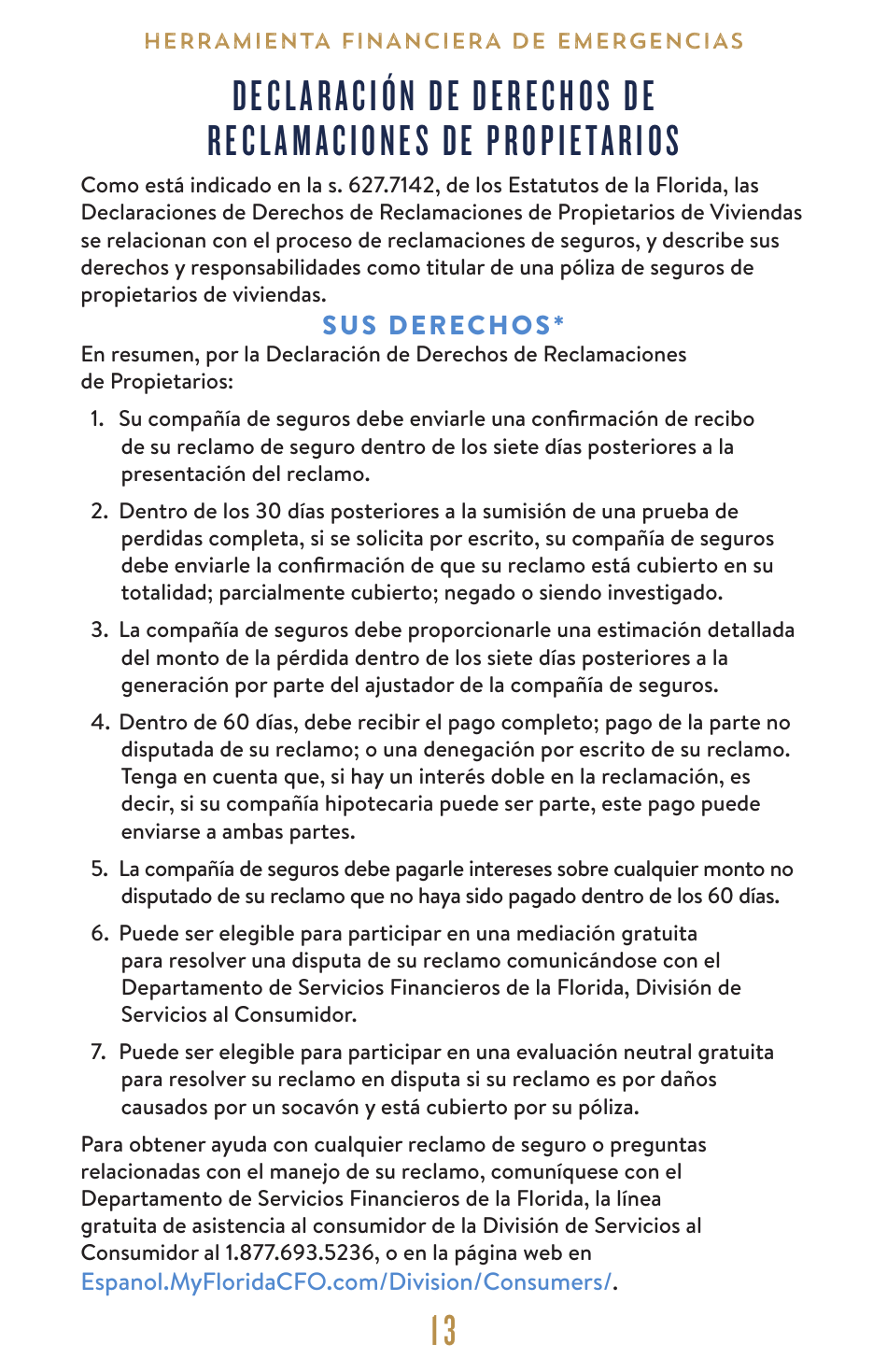 Financiera De Emergencias Juego De Herramientas - Florida (Spanish), Page 14