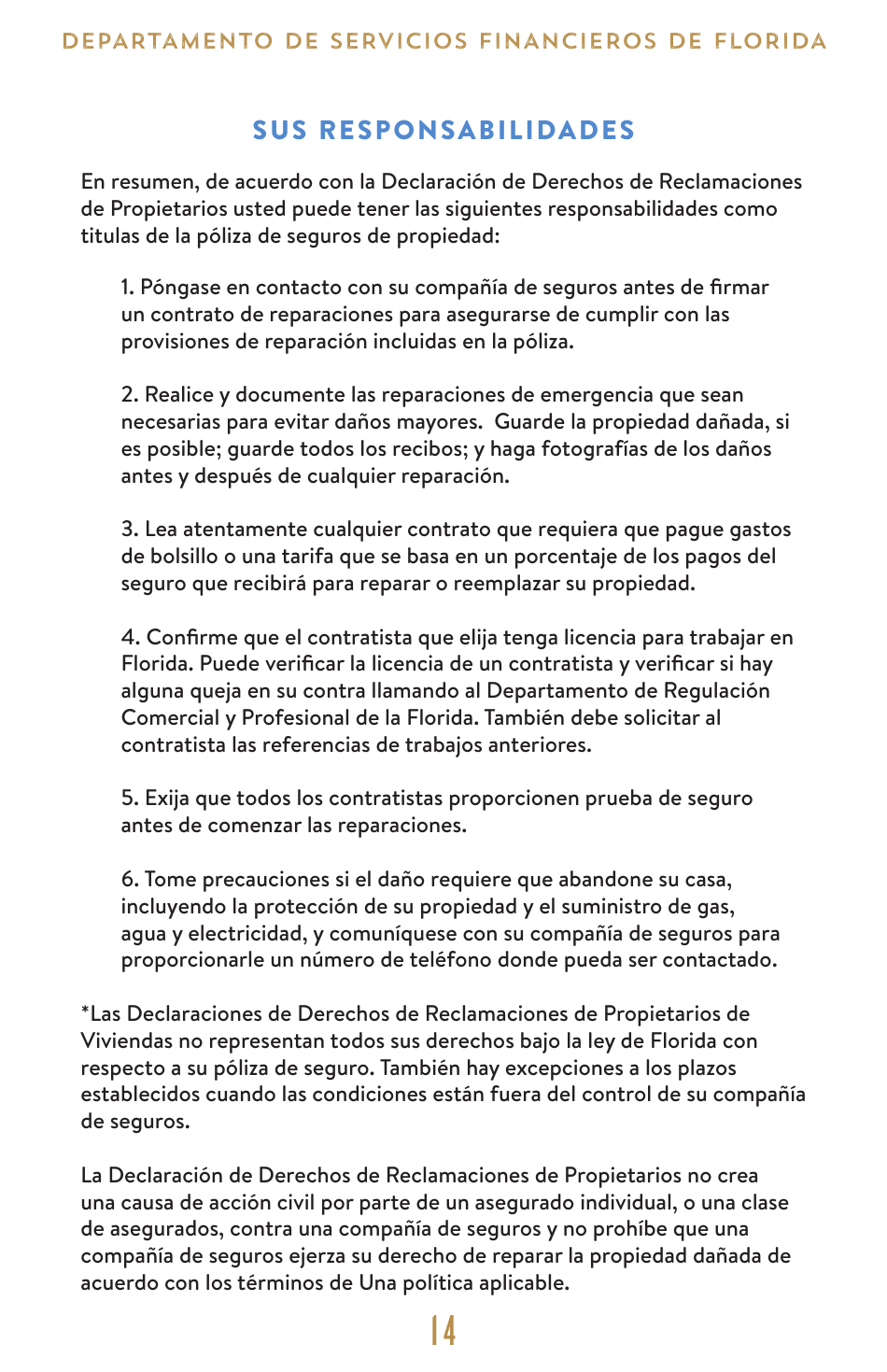 Financiera De Emergencias Juego De Herramientas - Florida (Spanish), Page 15