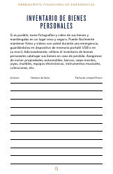Financiera De Emergencias Juego De Herramientas - Florida (Spanish), Page 16