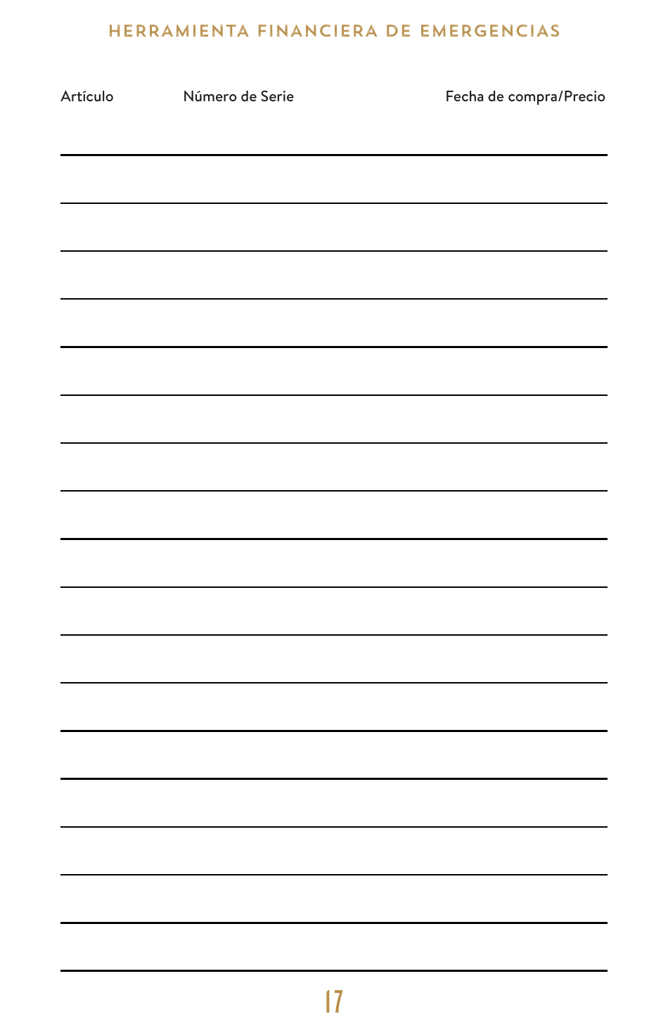 Financiera De Emergencias Juego De Herramientas - Florida (Spanish), Page 18