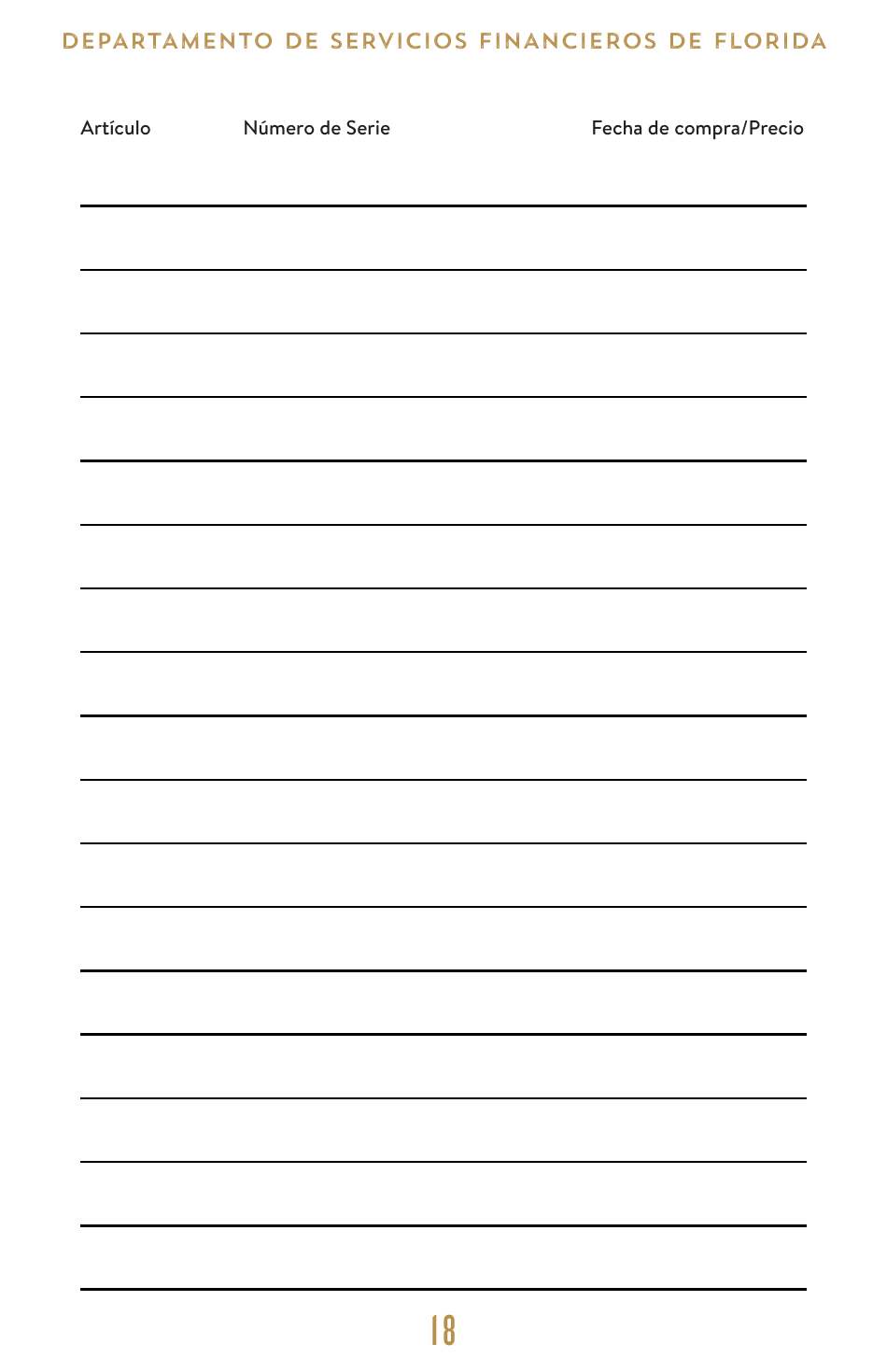 Financiera De Emergencias Juego De Herramientas - Florida (Spanish), Page 19