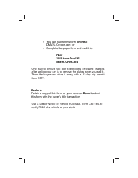Form 735-6890 Notice of Sale or Transfer of a Vehicle - Oregon, Page 2