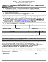 Form 404E Application for Limited License Dui/Oui or Admin Per Se - Alaska