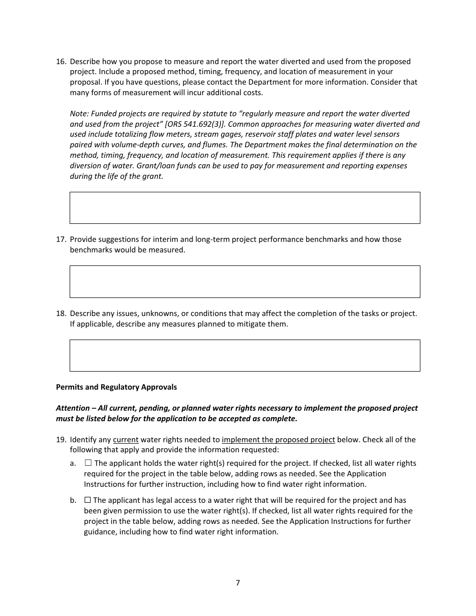 Water Project Grants and Loans - Grant Application - Oregon, Page 10