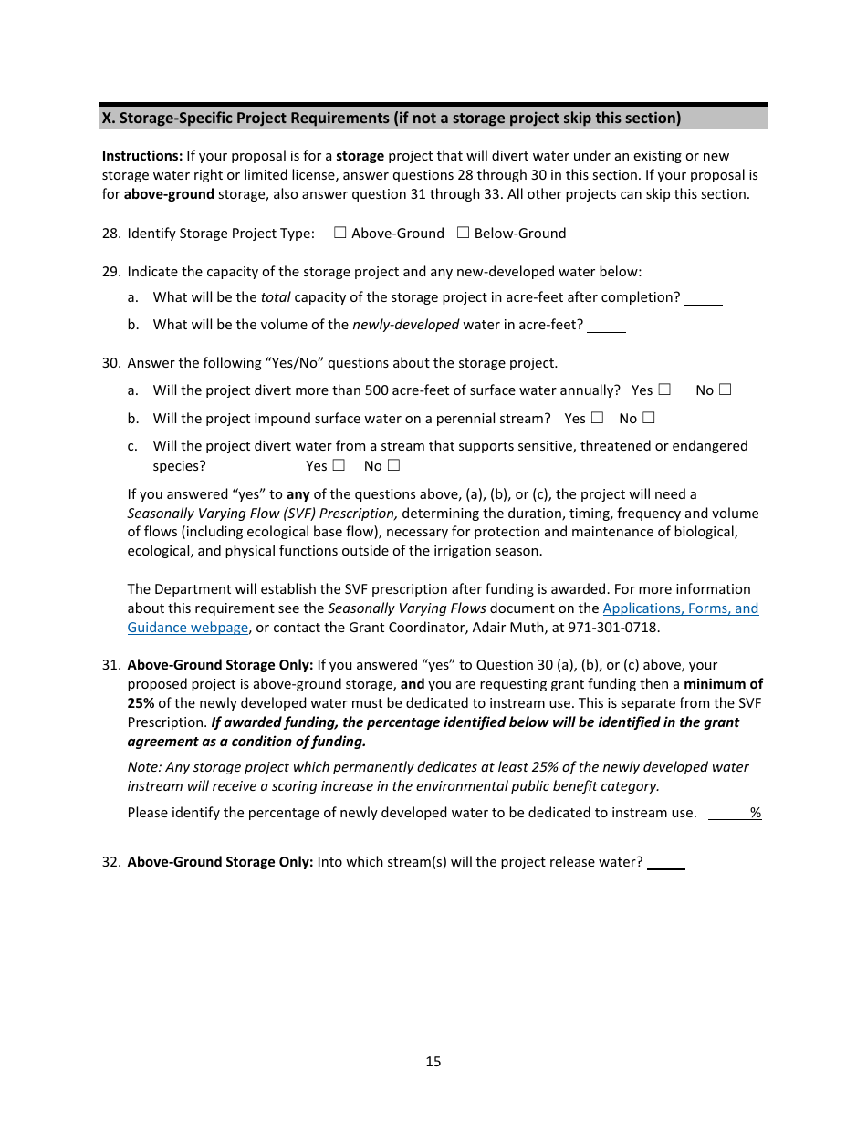 Water Project Grants and Loans - Grant Application - Oregon, Page 18