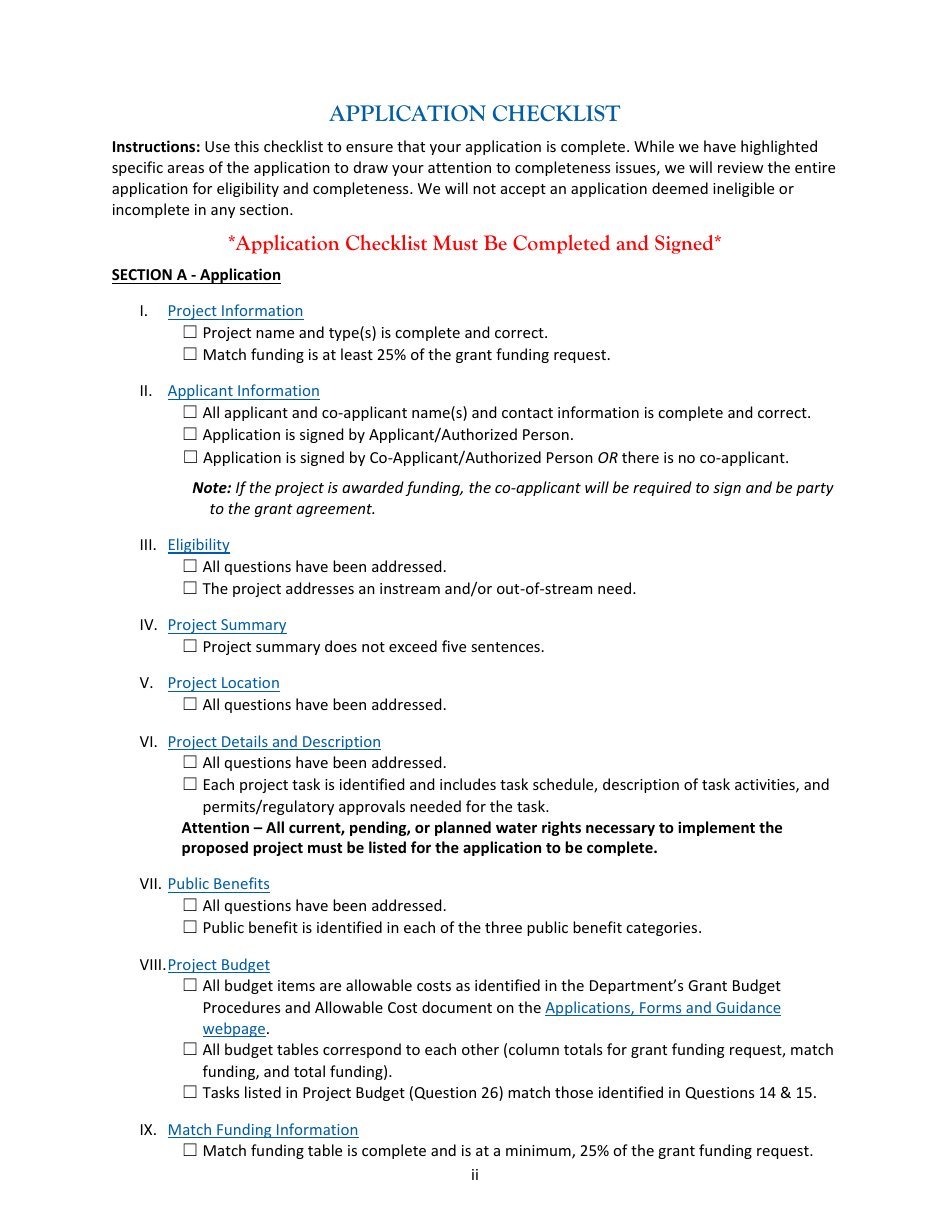 Water Project Grants and Loans - Grant Application - Oregon, Page 2