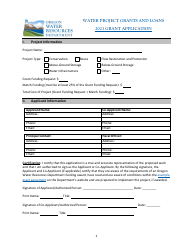 Water Project Grants and Loans - Grant Application - Oregon, Page 4