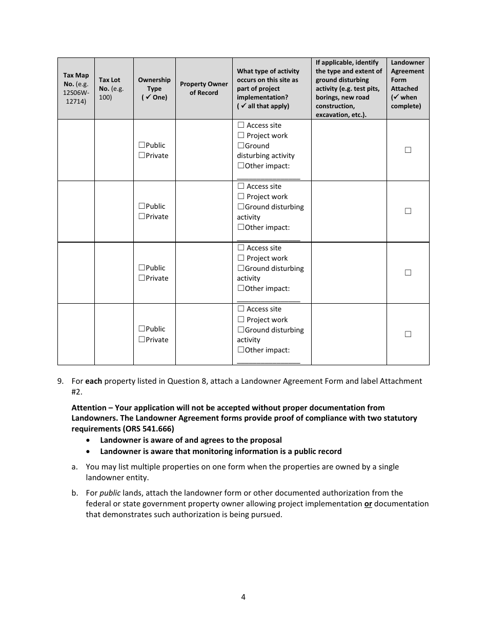 Water Project Grants and Loans - Grant Application - Oregon, Page 7