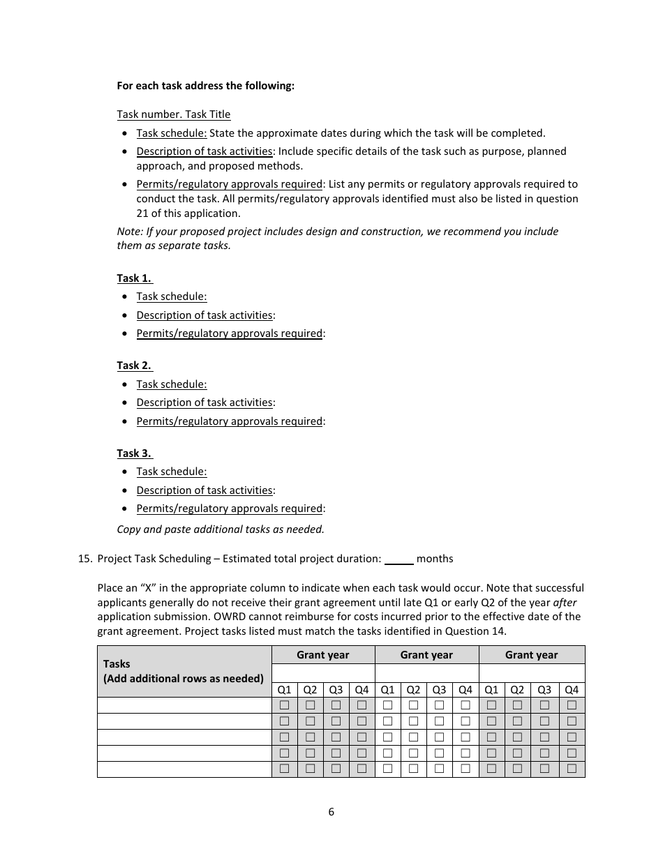 Water Project Grants and Loans - Grant Application - Oregon, Page 9