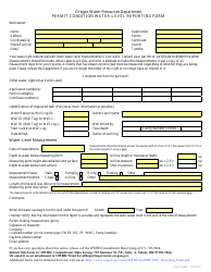Document preview: Permit Condition Water-Level Reporting Form - Oregon