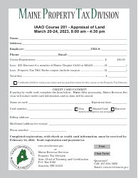 Iaao Course 201 - Appraisal of Land Registration Application - Maine, Page 2