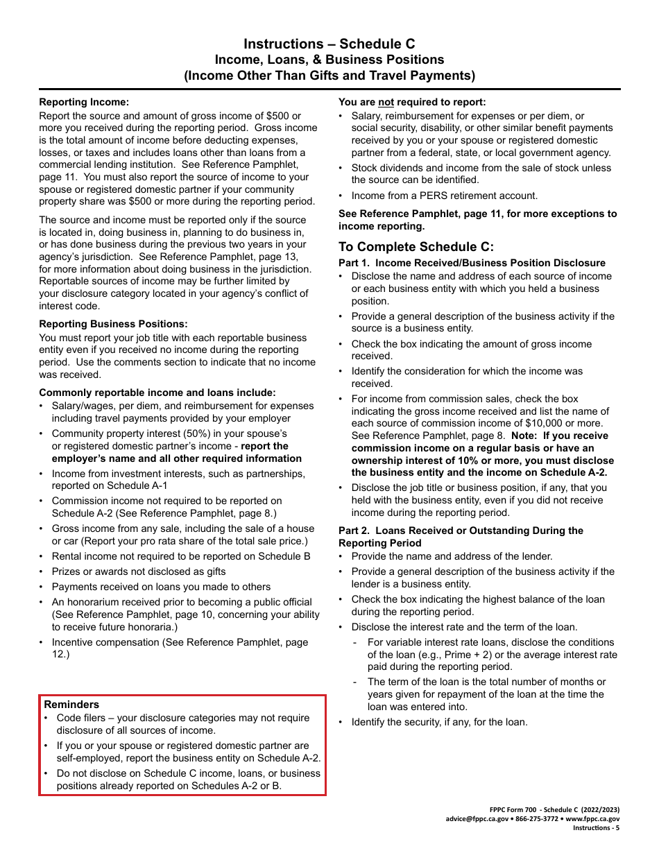 FPPC Form 700 Statement of Economic Interests - Amendment - California, Page 10