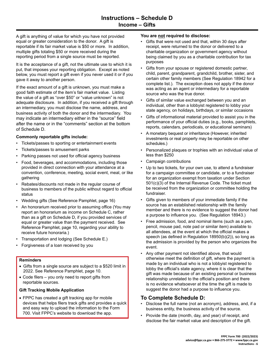 FPPC Form 700 Statement of Economic Interests - Amendment - California, Page 12