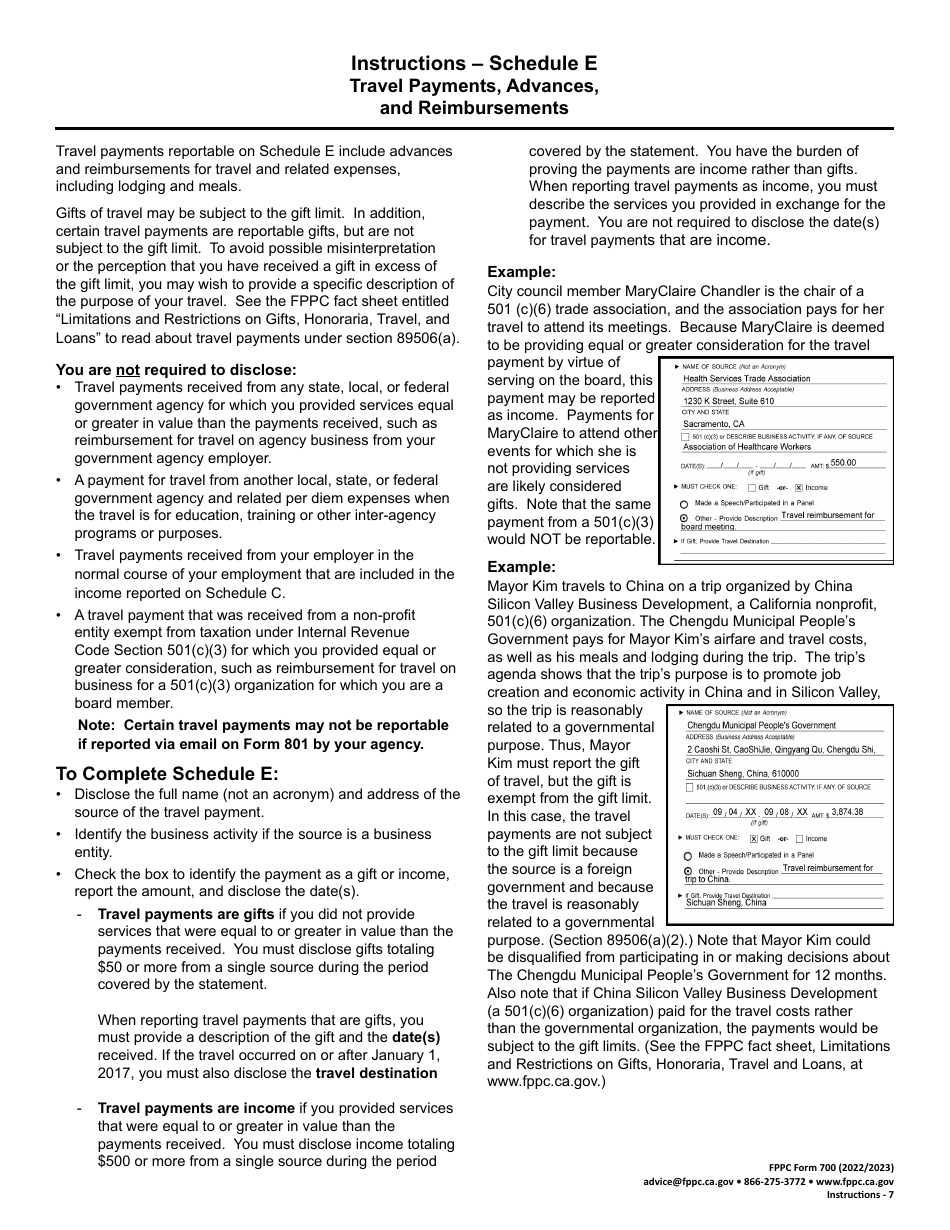 FPPC Form 700 Statement of Economic Interests - Amendment - California, Page 14