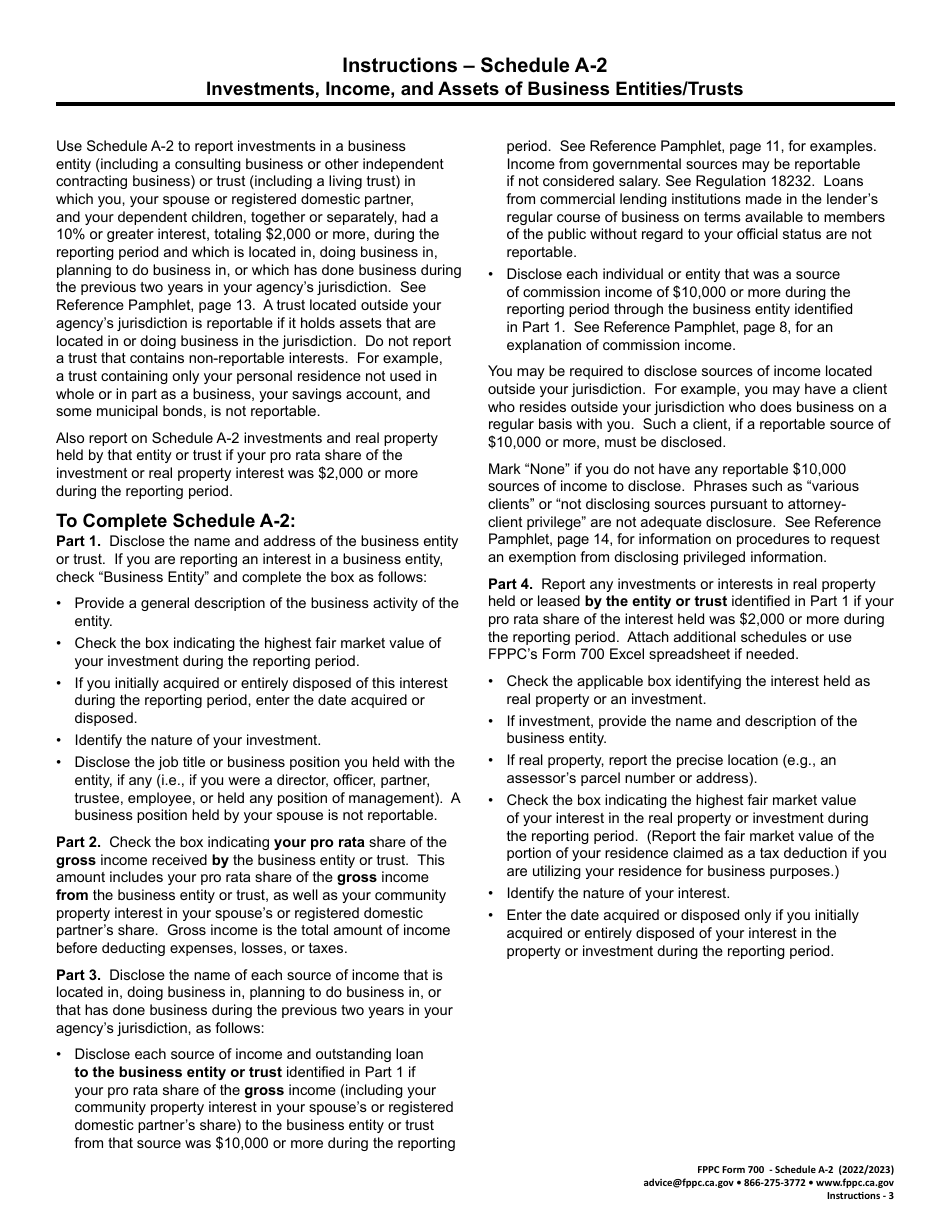 FPPC Form 700 Statement of Economic Interests - Amendment - California, Page 6