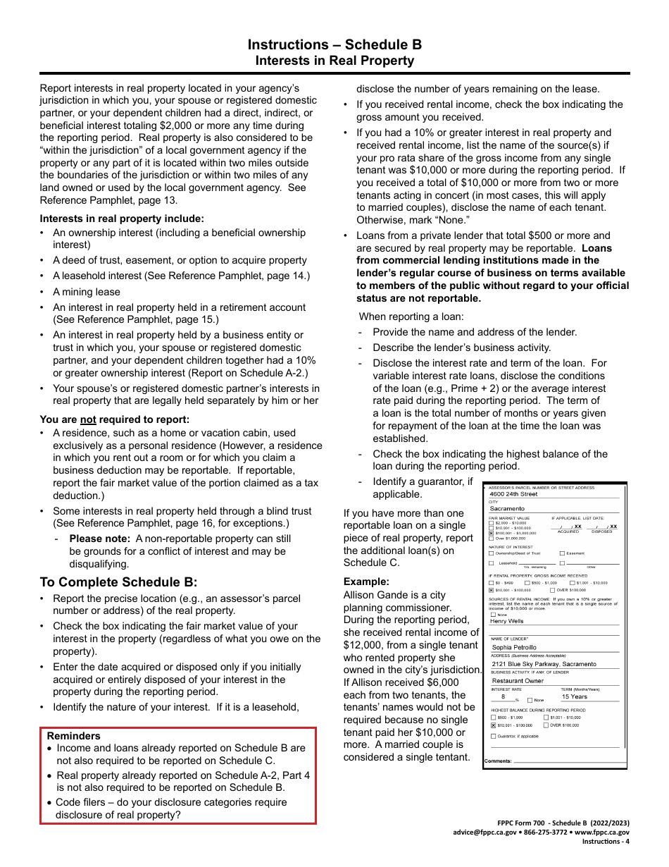 FPPC Form 700 Statement of Economic Interests - Amendment - California, Page 8