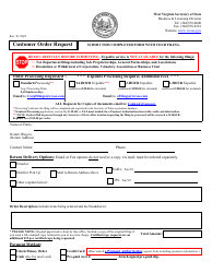 Document preview: Customer Order Request With Expedite Guidelines - West Virginia