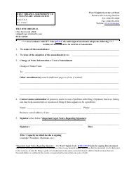 Document preview: Form VA-2 West Virginia Amendment to a Voluntary Association - West Virginia