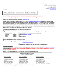 Form CF-4 Application for Amended Certificate of Authority - West Virginia, Page 2