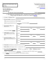 Form BT-1 Application for Business Trust - West Virginia