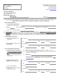 Form CF-1 Application for Certificate of Authority - West Virginia