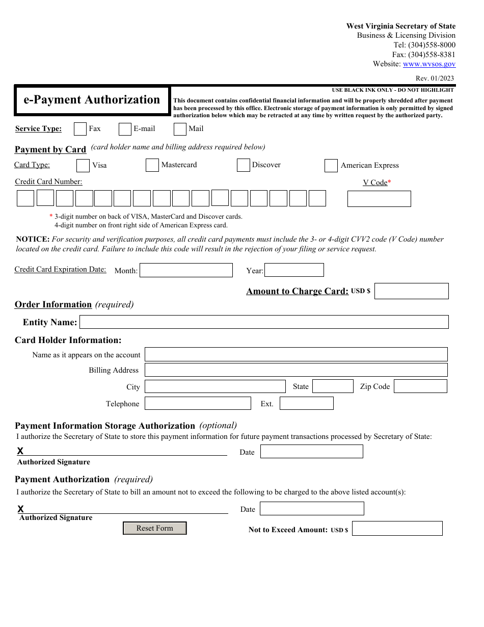 Form CF-1 Application for Certificate of Authority - West Virginia, Page 10