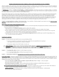 Form CF-1 Application for Certificate of Authority - West Virginia, Page 4