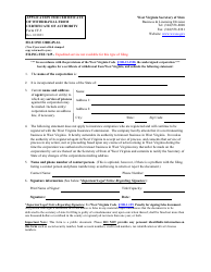 Form CF-5 Application for Certificate of Withdrawal From Certificate of Authority - West Virginia