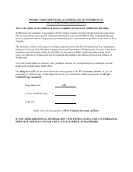 Form VA-4 Application for Certificate of Withdrawal of a Voluntary Association - West Virginia, Page 2