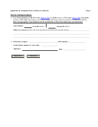 Form CF-2 Application for Exemption From Certificate of Authority - West Virginia, Page 2