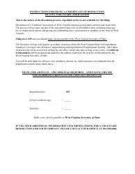 Form VA-3 Articles of Dissolution of a Voluntary Association - West Virginia, Page 2
