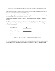 Form CD-8 Articles of Revocation of a Voluntary Dissolution of a Wv Corporation - West Virginia, Page 2