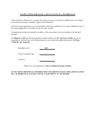 Form CF-8 Articles of Revocation of a Withdrawal of a Foreign Corporation - West Virginia, Page 2