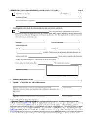 Form CSO-1 Credit Services Organization Registration Statement - West Virginia, Page 2