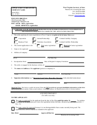 Document preview: Form NR-2 Application to Register a Company Name (Foreign Entities Only) - West Virginia