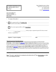 Form RRA-1 Statement of Resignation of a Registered Agent - West Virginia