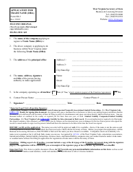 Form NR-3 Application for Trade Name (Dba) - West Virginia