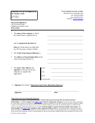 Form NR-4 Certificate of Withdrawal of Trade Name - West Virginia