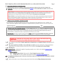 Form LF-1 West Virginia Application for Registration as a Litigation Financier - West Virginia, Page 2
