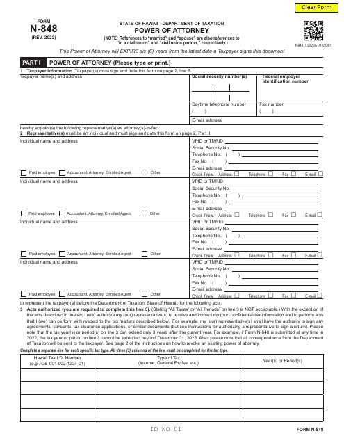 Form N-848  Printable Pdf