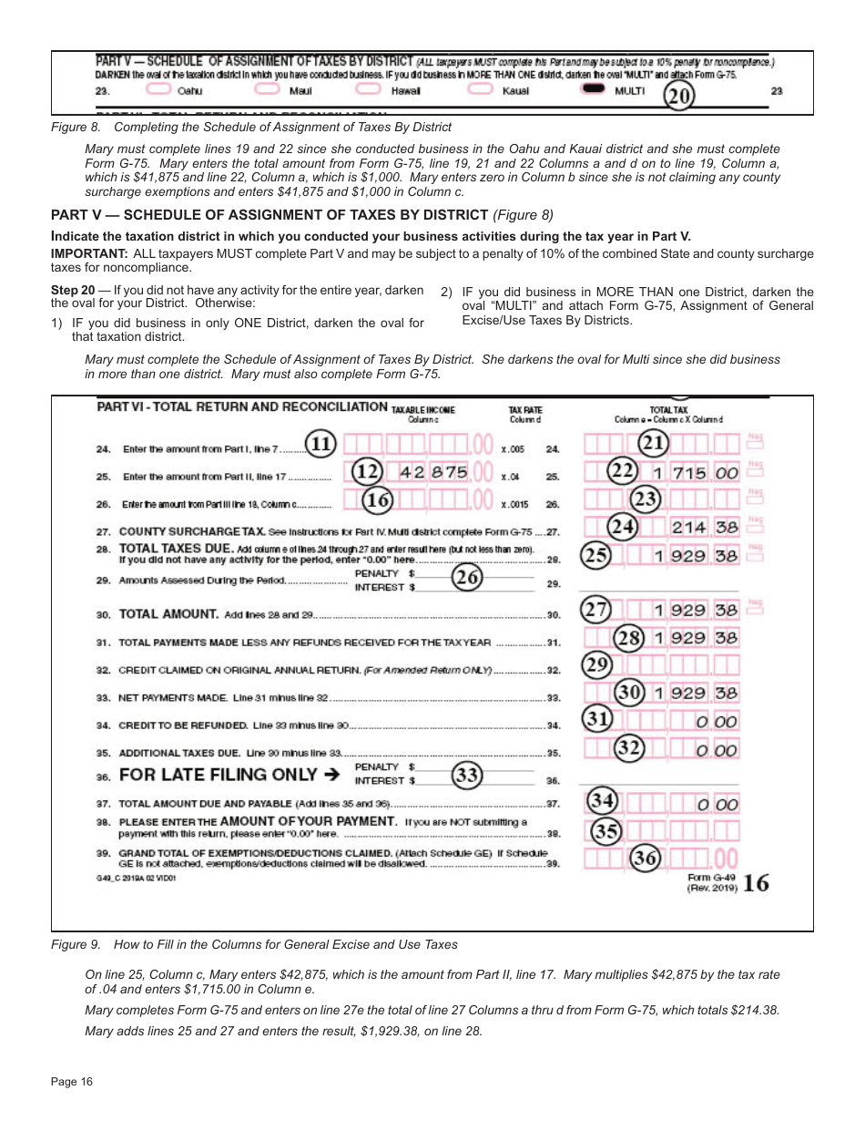 Instructions for Form G-49, G-75 - Hawaii, Page 16
