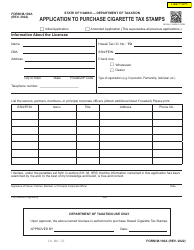 Document preview: Form M-100A Application to Purchase Cigarette Tax Stamps - Hawaii